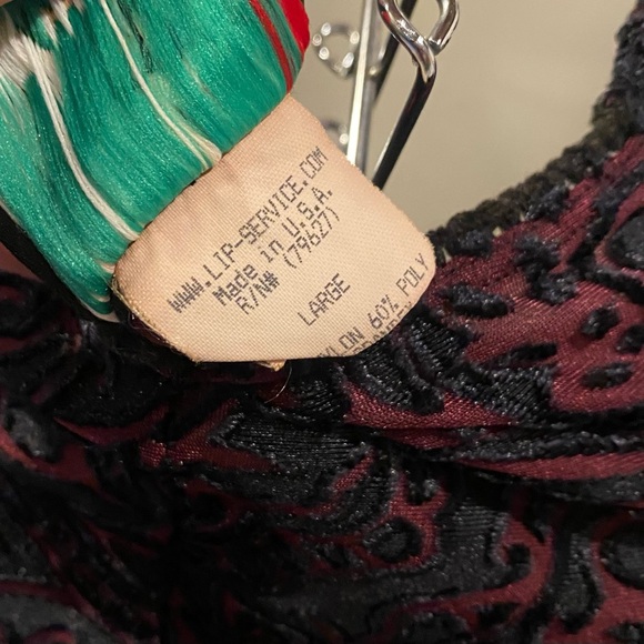 Y2K LIP SERVICE vintage stretchy gothic vamp long dress L - Picture 6 of 6